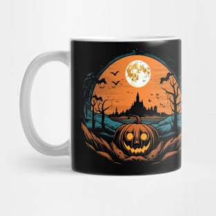 Spooky Halloween - Haunted Forest Shirt - Eerie Art Clothing - "Pumpkin Moon" Mug